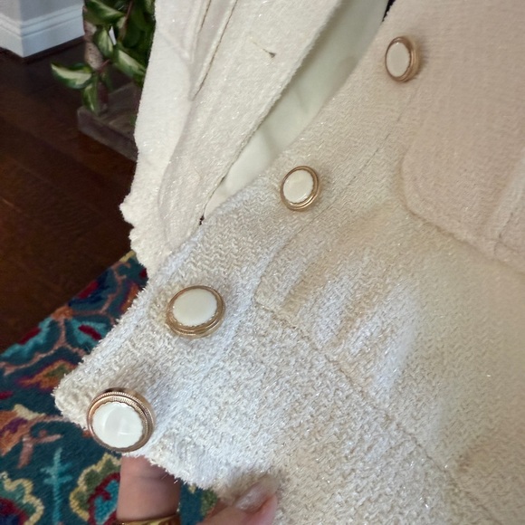 Christian Lacroix Cream Bouclé Tweed Vest | Size Large - Picture 8 of 14